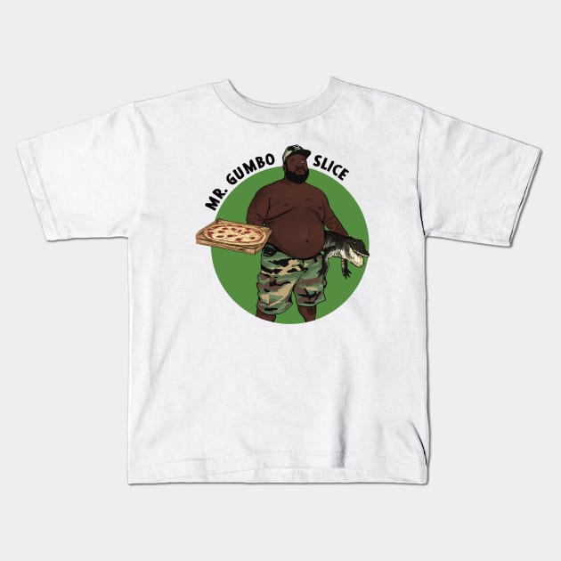 Mr Gumbo Slice Kids T-Shirt by DeathAnarchy